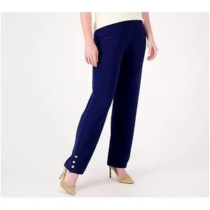 Dennis Basso Regular Italia Knit Straight Leg Pants rich royal, Size 1X
